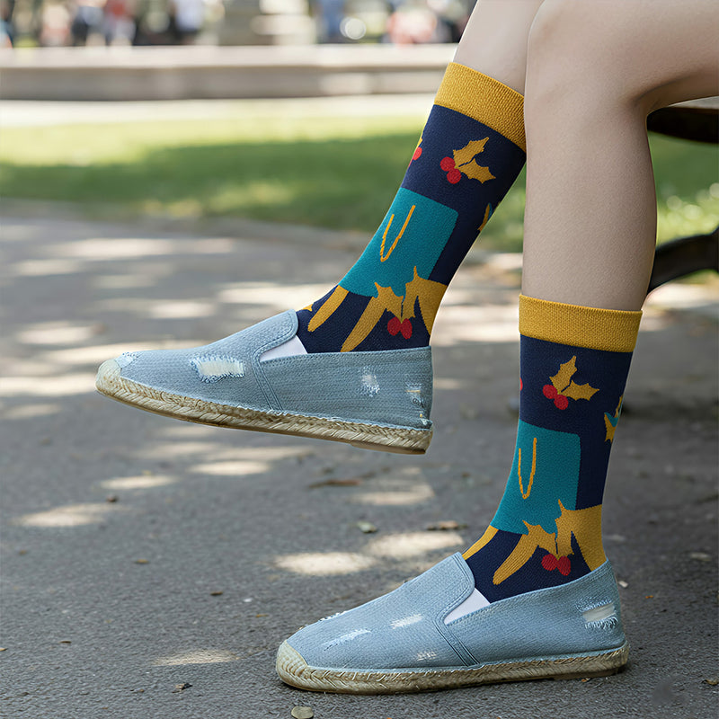 Anyfootwear 3 Pairs Women’s Art Holiday Cotton Socks Funny Gift Party