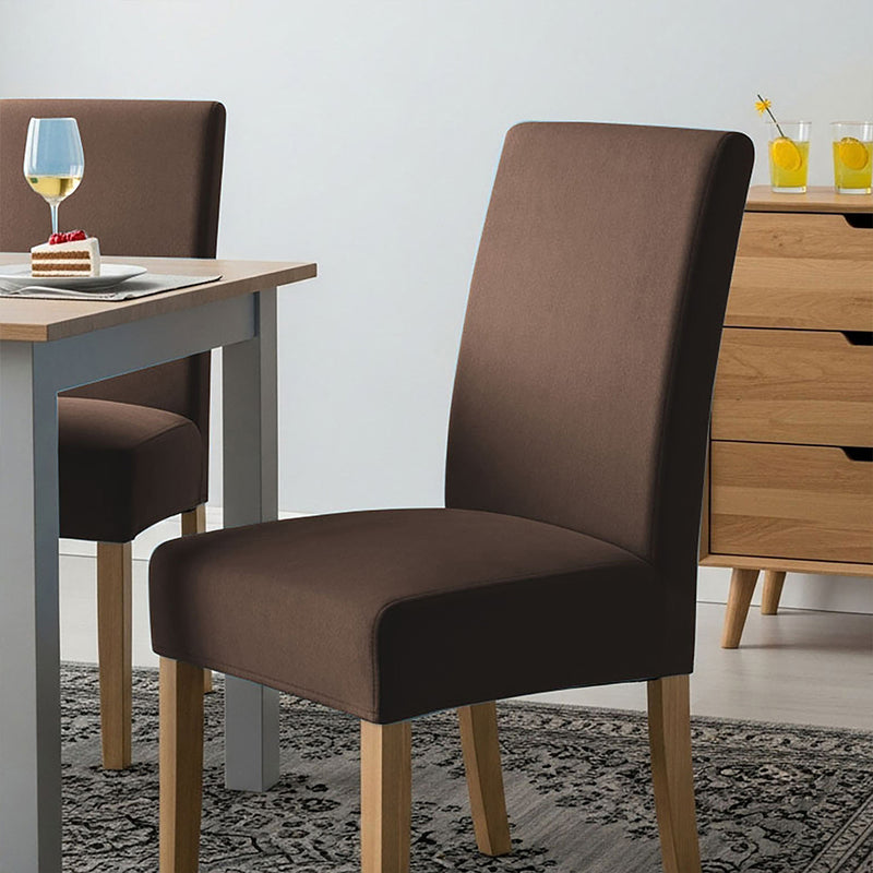 Anyseat Coffee Velvet Dining Chair Cover – Plush Stretchable Slipcover for Kitchen & Dining Room Chairs