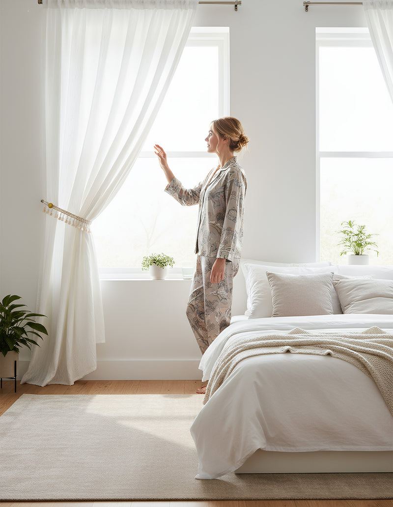 Anydrape Curtain White 150cmx250cm Sheer Transparent Line Window Home Curtain