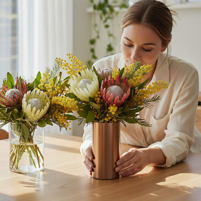 ANYDECO  16cm Maxery Gold Iron Flower Vase Tabletop Home Decor Modern Art Living Room Display House Decorative Crafts Metal Ornaments