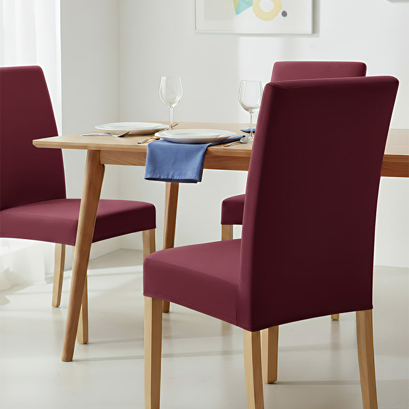 Anyseat Maroon Elastic Chair Cover – Plain Dining Slipcover & Home Décor
