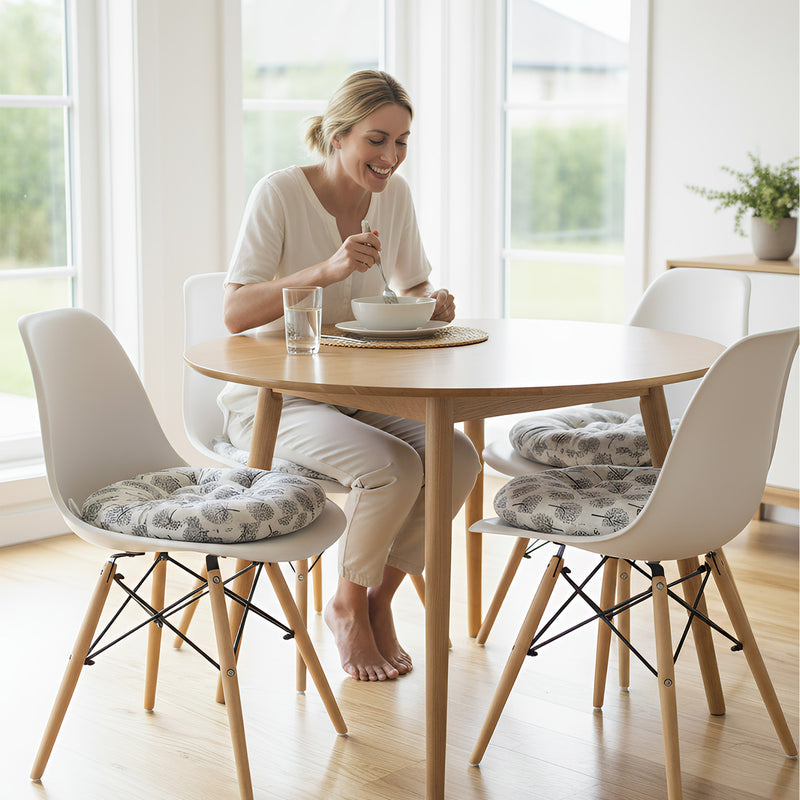 Anypillow White Seat Cushion – White Tree Print Design