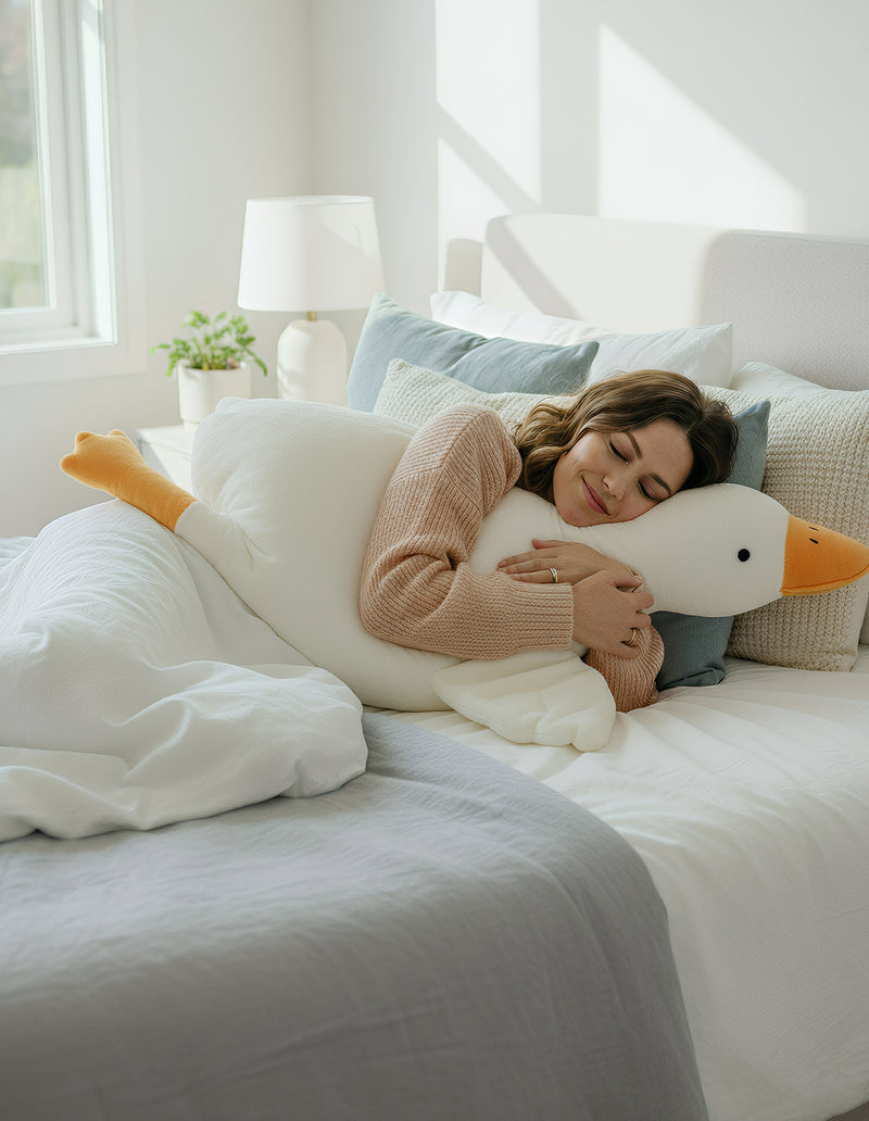 Anypillow Side Sleep Body Pillow Cute Huge White Goose Stuffed Animal Sleeping Pillow 90CM