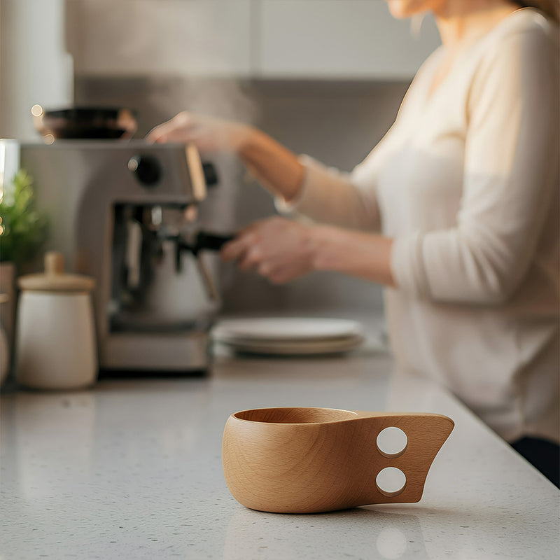 Anygleam Brown Style 1 Wooden Cup Coffee Mug Kitchen Tools Accessories