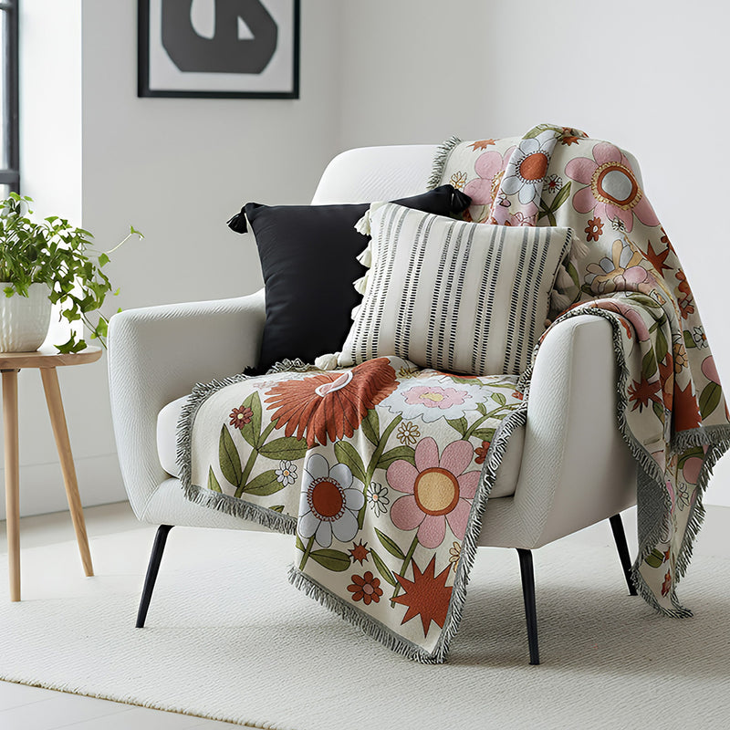 Anycozy Sunflower Design Throw Blanket – Soft Camping Mat & Cozy Home Décor