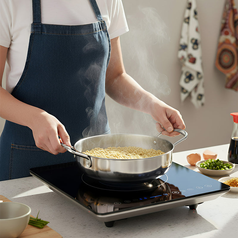 Anygleam Stock Pot Silver-L Stainless Steel HotPot Without Lid Single-Layer Cooking Soup Noodle Sea Food Home Kitchen Restaurant Tools