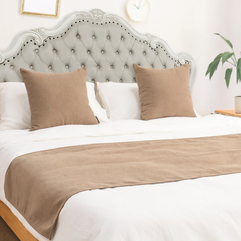 1.5m Bed Light Brown Vintage Scarf Runner Bedding Tail Pad Flag For Home Hotel 3Pcs Set