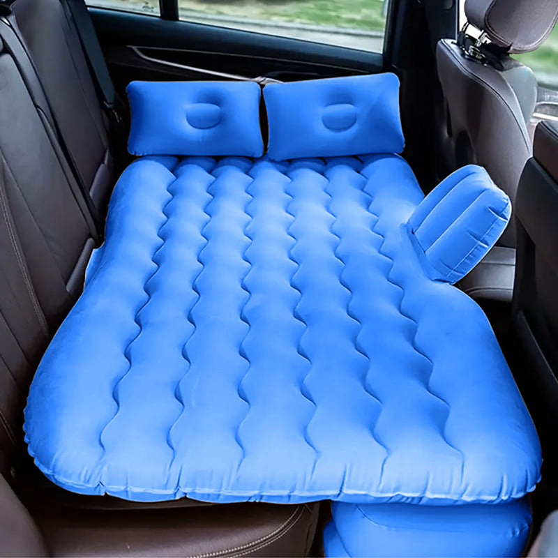 Anypack Blue Ripple Inflatable Car Mattress Portable Camping Air Bed Travel Sleeping Kit Essentials