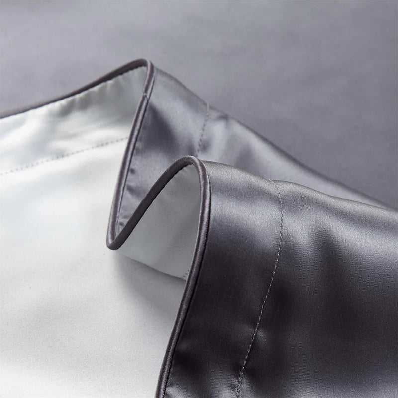 ANYHOUZ Pillowcase 50x90cm Dark Gray Pure Real Silk For Comfortable And Relaxing Home Bed