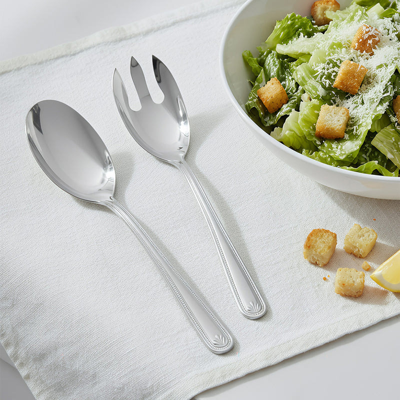 Anygleam Silver Giant Spoon & Fork Set – 2-Piece Stainless Steel