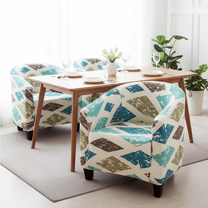 Anyseat Multicolor Diamond Print Chair Cover – Plain Dustproof Tub Slipcover for Home Décor