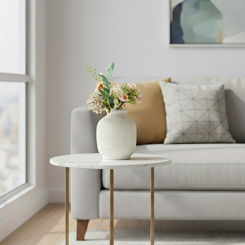 ANYDECO Flower Vase White Medium Nordic Plastic Pot Home Decor