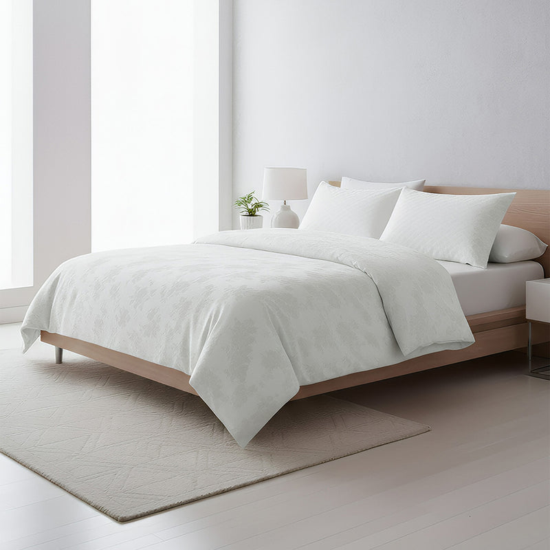 ANYHOUZ Duvet Cover White Ultra Soft Cotton Quilt Bed Comforter 3000G