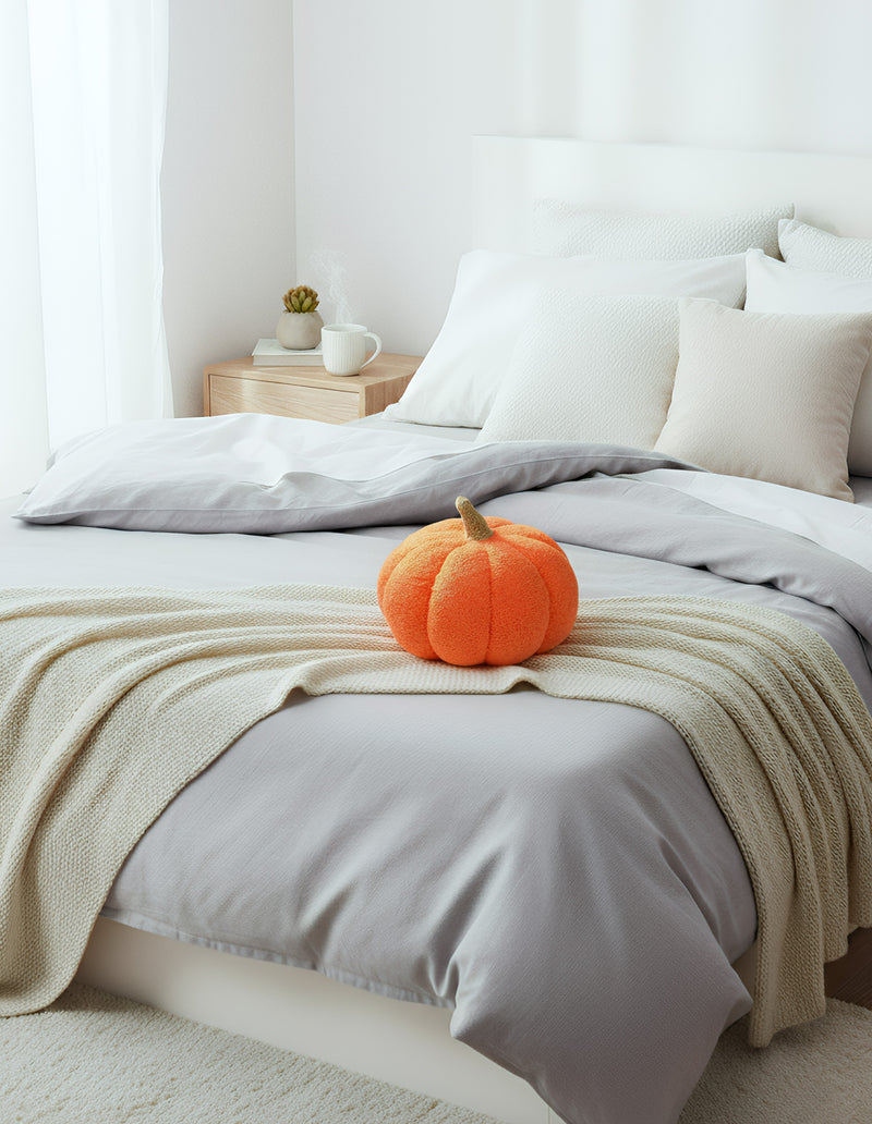 Anypillow Orange Lamb Fleece Pumpkin Plush Throw Pillow 35cm