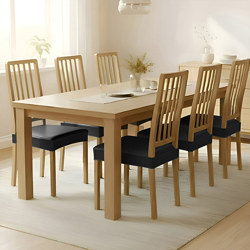 Anyseat Black PU Leather Chair Cover – Slipcover for Dining, Kitchen, Hotel, Banquet & Living Room Chairs