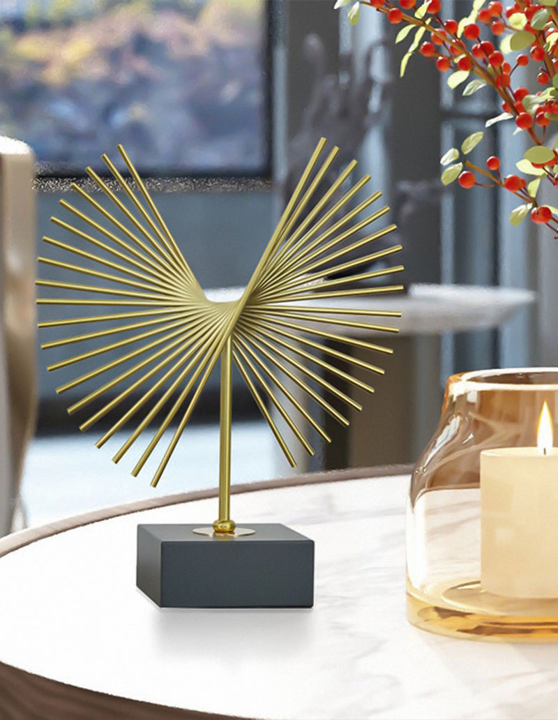 ANYHOUZ 36cm Luxury Gold Metal Tabletop Home Decor Modern Art Living Room Display House Decorative Crafts Metal Ornaments