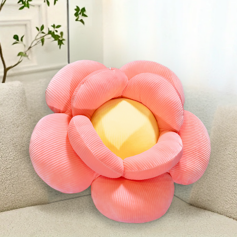 Anyseat Seat Cushion 2PC Red Double Flower Shape Soft Bedside Floor Plush Pillow Home Decor