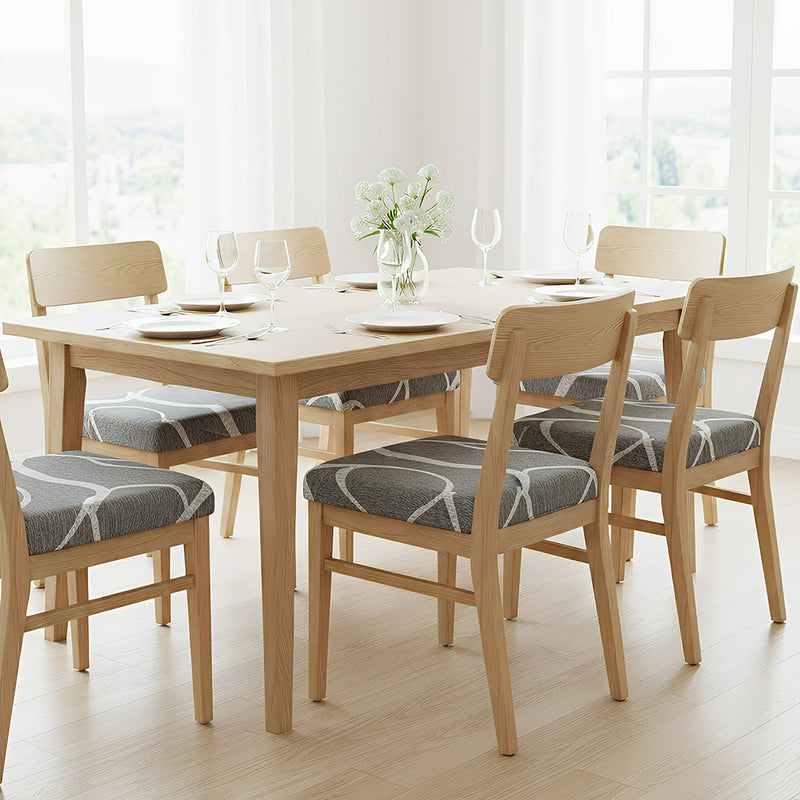Anyseat Grey and Light Grey Wave Print Chair Cover – Stretch Washable Removable Seat Cover for Dining & Kitchen