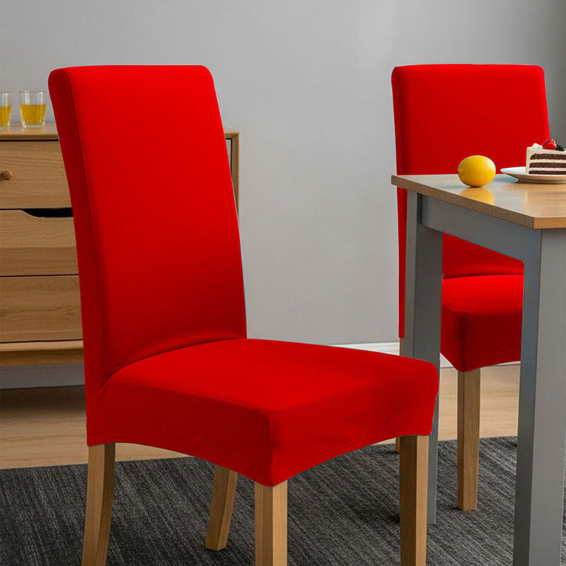 Anyseat Red Velvet Dining Chair Cover – Plush Stretchable Slipcover for Kitchen & Dining Room Chairs