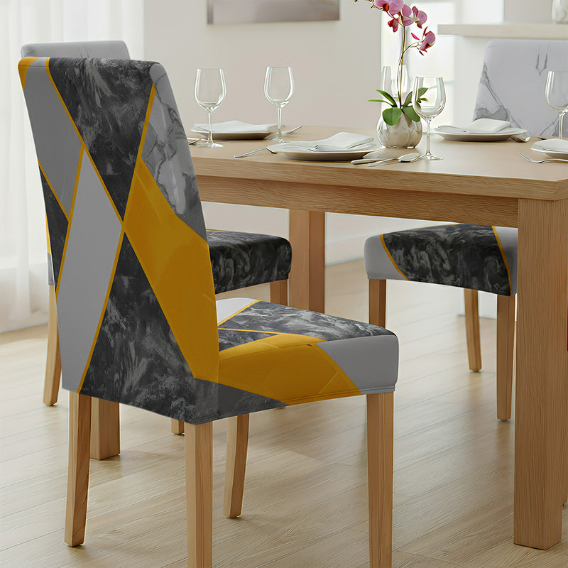 Anyseat Black Pattern Print Elastic Chair Cover – Plain Dining Slipcover & Home Décor