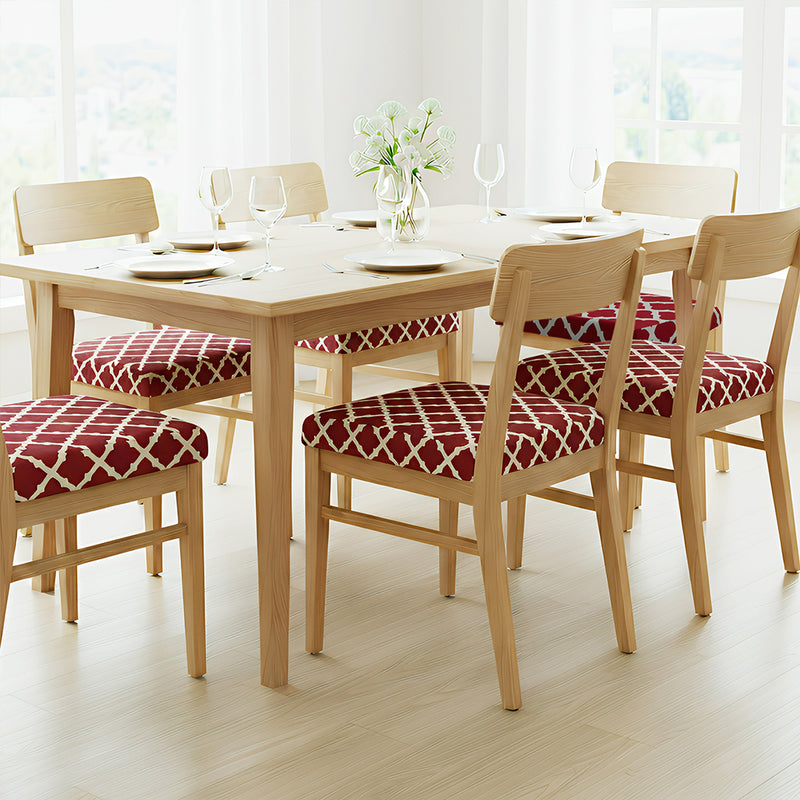 Anyseat Red White Print Chair Cover – Stretch Washable Removable Seat Cover for Dining & Kitchen