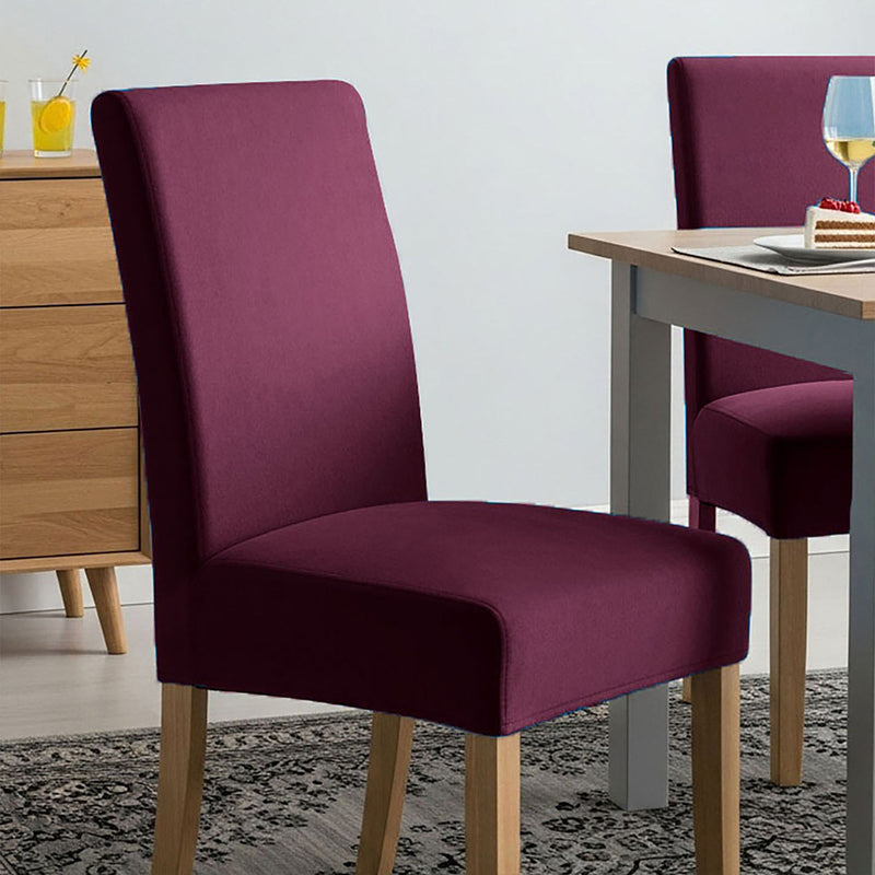Anyseat Purple Velvet Dining Chair Cover – Plush Stretchable Slipcover for Kitchen & Dining Room Chairs