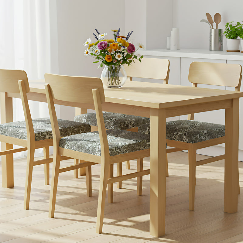 Anyseat Light Brown Random Wave Print Chair Cover – Stretch Washable Removable Seat Cover for Dining & Kitchen