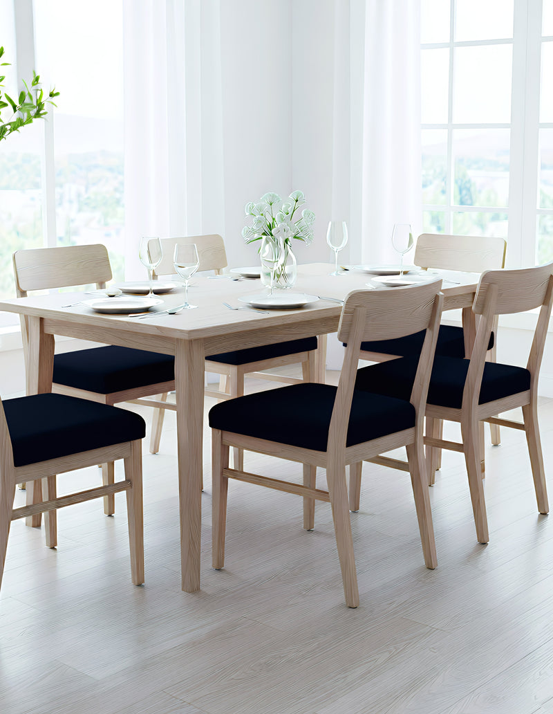 Anyseat Black Plain No Print Chair Cover – Stretch Washable Removable Seat Cover for Dining & Kitchen