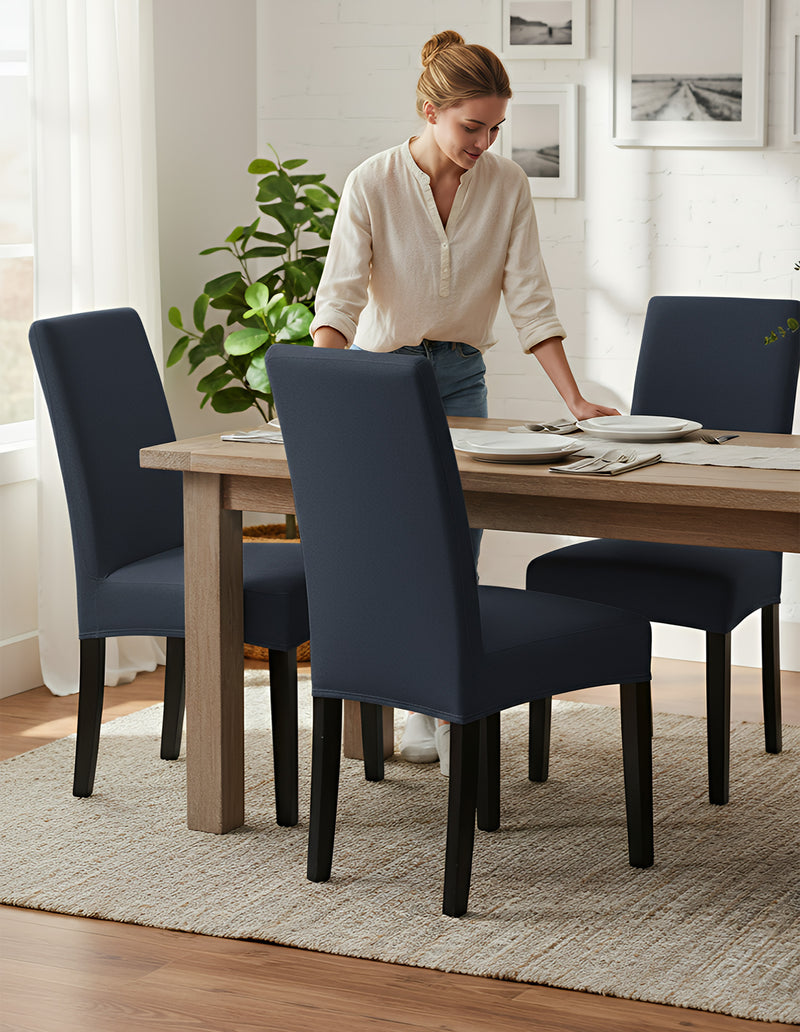 Anyseat Navy Chair Cover – Waterproof Elastic Slipcover with Anti‑Dirt Protection for Dining Room, Kitchen, Wedding, Hotel, Banquet & Restaurant