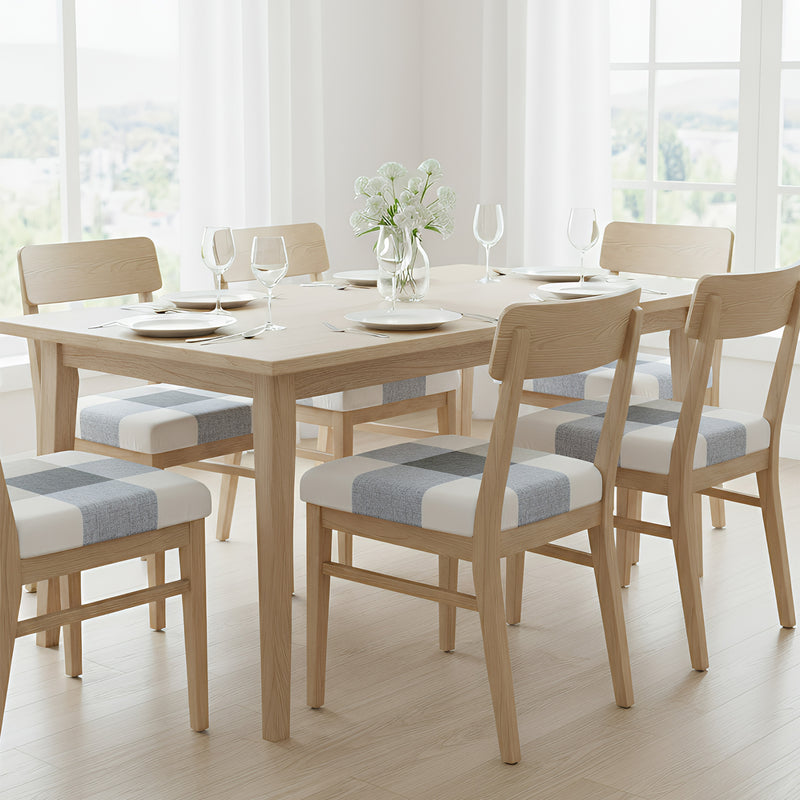 Anyseat Beige Light Blue Simple Pattern Print Chair Cover – Stretch Washable Removable Seat Cover for Dining & Kitchen