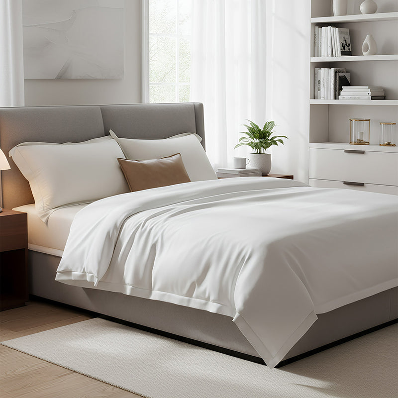 Anycozy Duvet Cover White Premium Soft Mulberry Silk Blanket Comforter 3000G