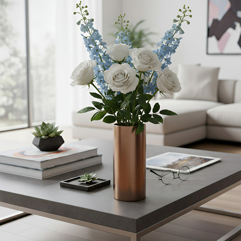 ANYDECO  16cm Maxery Gold Iron Flower Vase Tabletop Home Decor Modern Art Living Room Display House Decorative Crafts Metal Ornaments