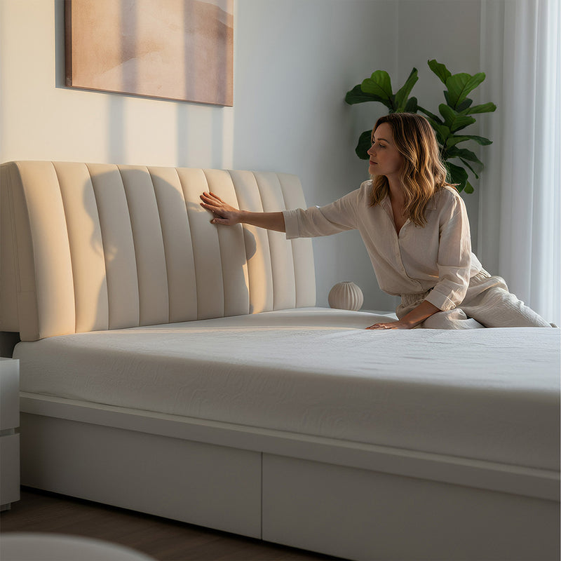 Anycozy Headboard Cover Off White Short Plush Super Soft Smooth Quilted Velvet Bed Back Dust Protector Cover 160x70cm