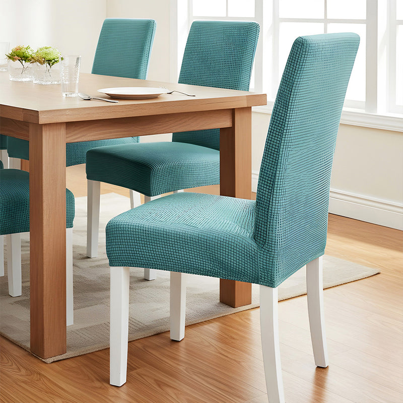 Anyseat Blue Waterproof Chair Cover – Corn Kernel Pattern Stretch Slipcover for Dining Room
