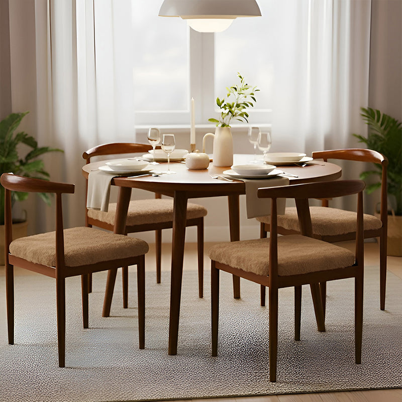 Anyseat Light Brown Fur Stretch Chair Cover – Washable, Removable Dining & Kitchen Seat Protector