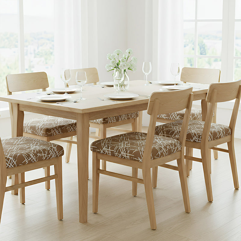 Anyseat Brown White Crack Linear Design Print Chair Cover – Stretch Washable Removable Seat Cover for Dining & Kitchen