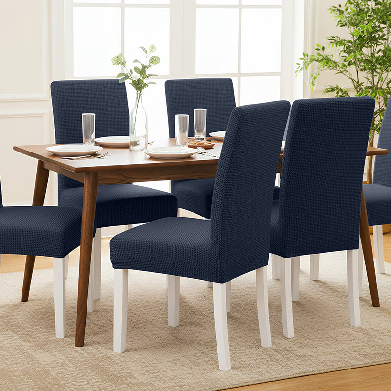 Anyseat Navy Waterproof Chair Cover – Corn Kernel Pattern Stretch Slipcover for Dining Room