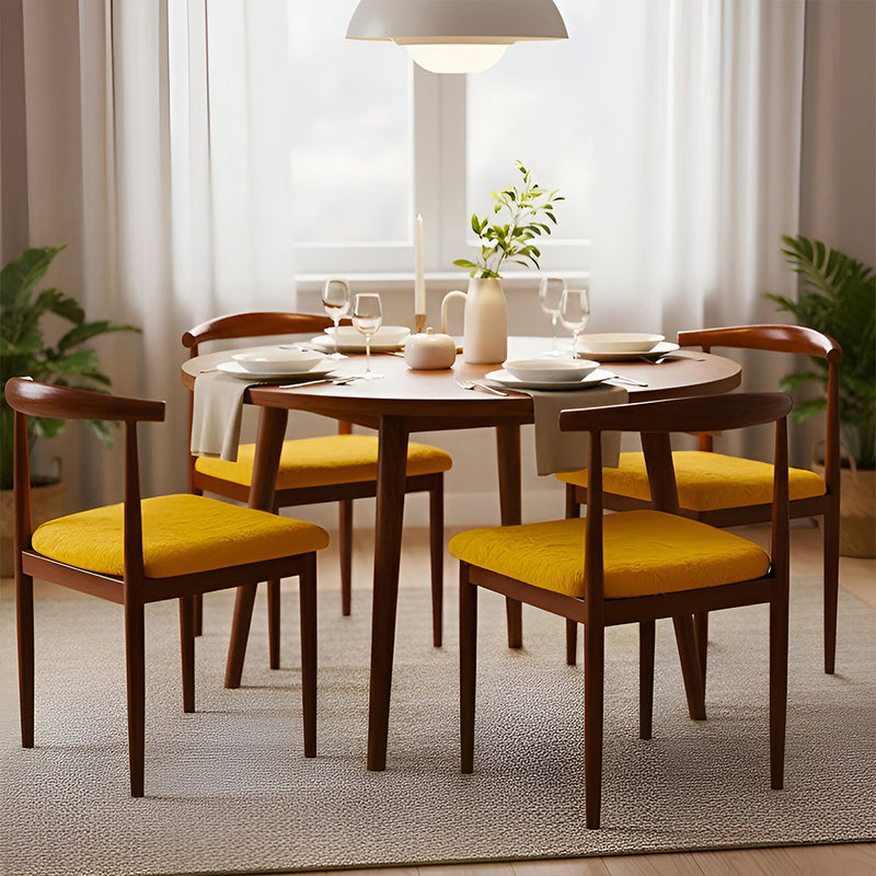Anyseat Yellow Fur Stretch Chair Cover – Washable, Removable Dining & Kitchen Seat Protector