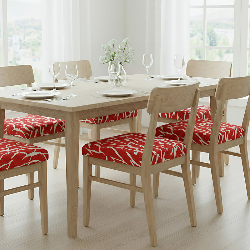 Anyseat Wine Red White Cracks Print Chair Cover – Stretch Washable Removable Seat Cover for Dining & Kitchen