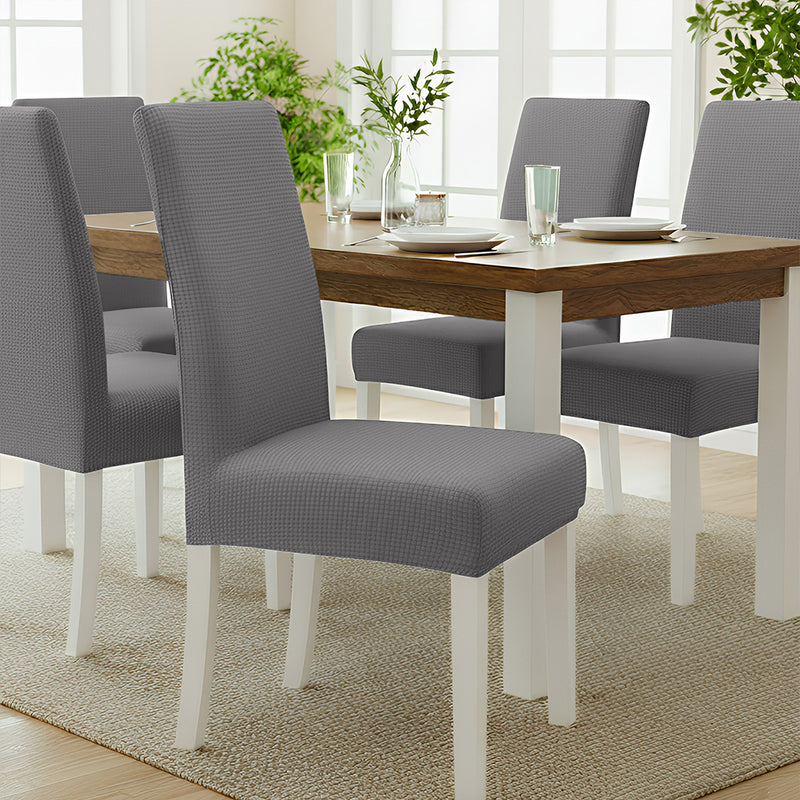 Anyseat Grey Waterproof Chair Cover – Corn Kernel Pattern Stretch Slipcover for Dining Room