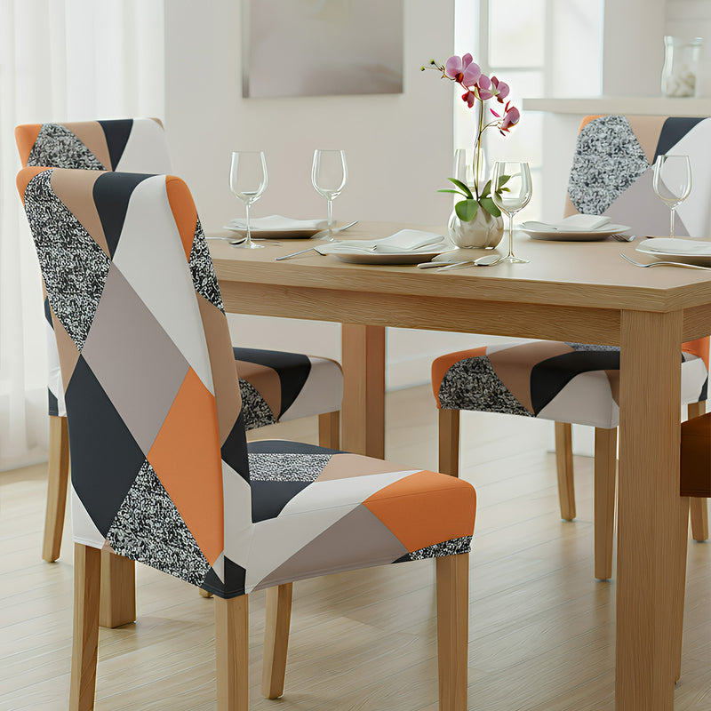 Anyseat Multi Color Geometric Pattern Print Elastic Chair Cover – Plain Dining Slipcover & Home Décor
