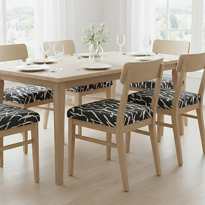 Anyseat Black and White Crack Linear Print Chair Cover – Stretch Washable Removable Seat Cover for Dining & Kitchen