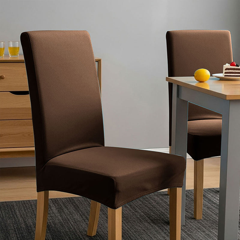 Anyseat Coffee Velvet Dining Chair Cover – Plush Stretchable Slipcover for Kitchen & Dining Room Chairs