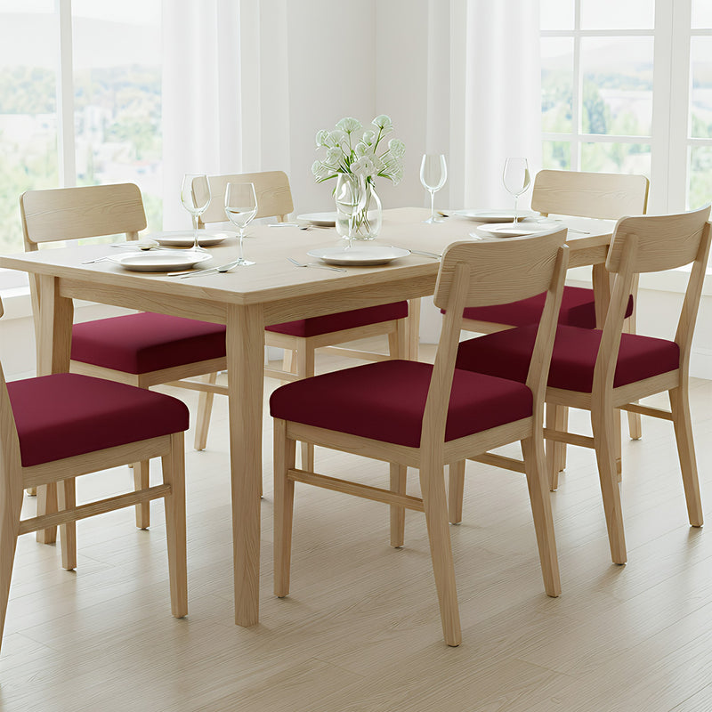 Anyseat Maroon Red Plain Print Chair Cover – Stretch Washable Removable Seat Cover for Dining & Kitchen