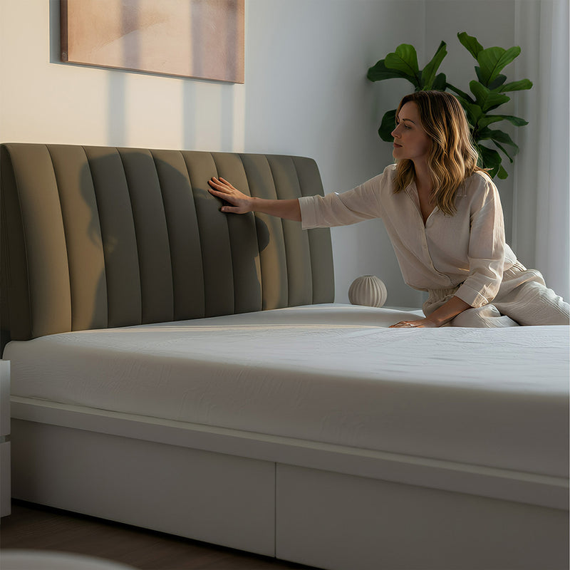 Anycozy Headboard Cover Dark Gray Short Plush Super Soft Smooth Quilted Velvet Bed Back Dust Protector Cover 200x70cm