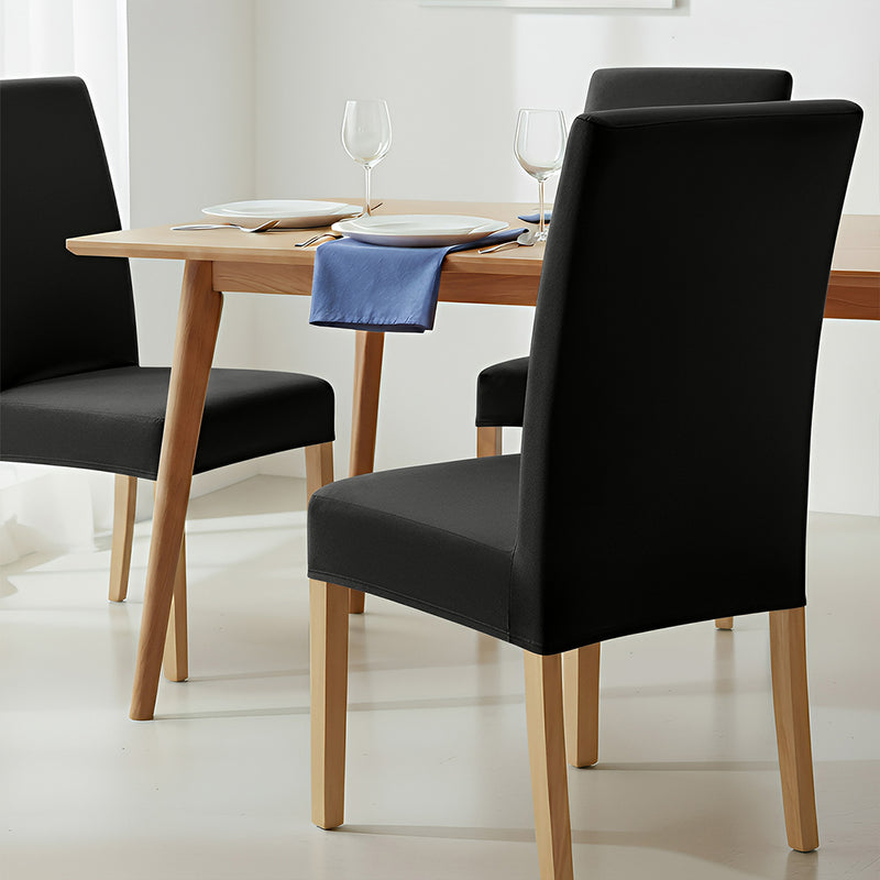 Anyseat Black Velvet Dining Chair Cover – Plush Stretchable Slipcover for Kitchen & Dining Room Chairs