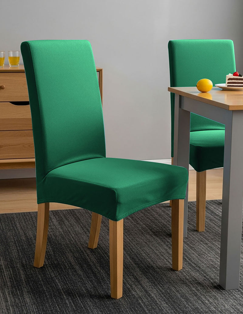Anyseat Chair Cover Green Velvet Plush Slipcover for Dining Kitchen