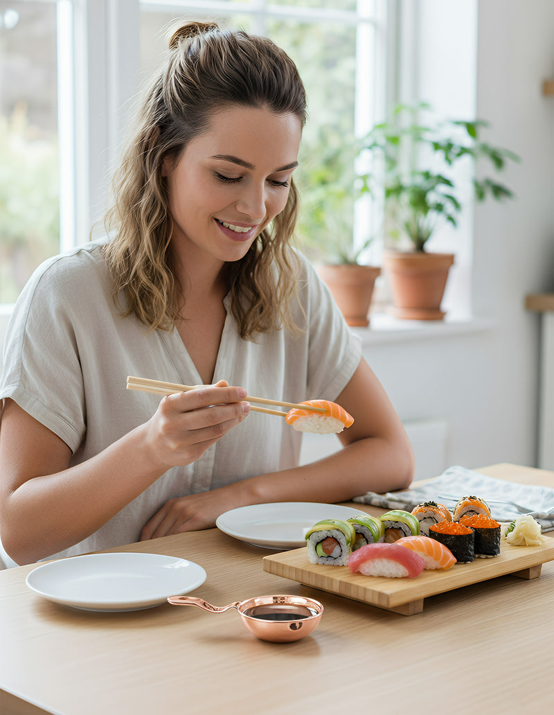 Anygleam Rose Gold Stainless Steel Sauce Dish Set – 2 Pcs Mini Tray Dipping Bowls for Kitchen