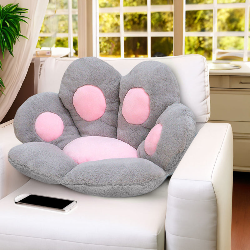 Anyseat Seat Cushion 80cm Grey Paw Shape Warm Lazy Sofa Decorative Pillow Backseat Plush Mat Home Decor