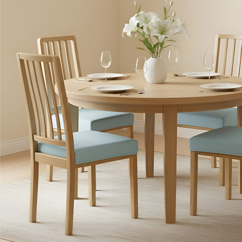 Anyhouz 2x Chair Cover Plain Lake Blue Stretch Seat Cover for Home Dinning Kitchen Washable Removable